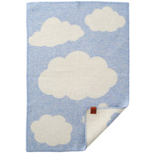 Load image into Gallery viewer, Cloudy Day Infinity Blue Recycled Wool &amp; Lambswool Blanket 65x90cm

