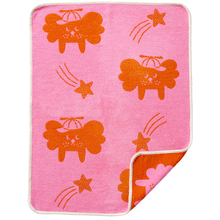 Load image into Gallery viewer, Flying Dog Pink/Orange Organic Cotton Chenille Blanket 70x90cm
