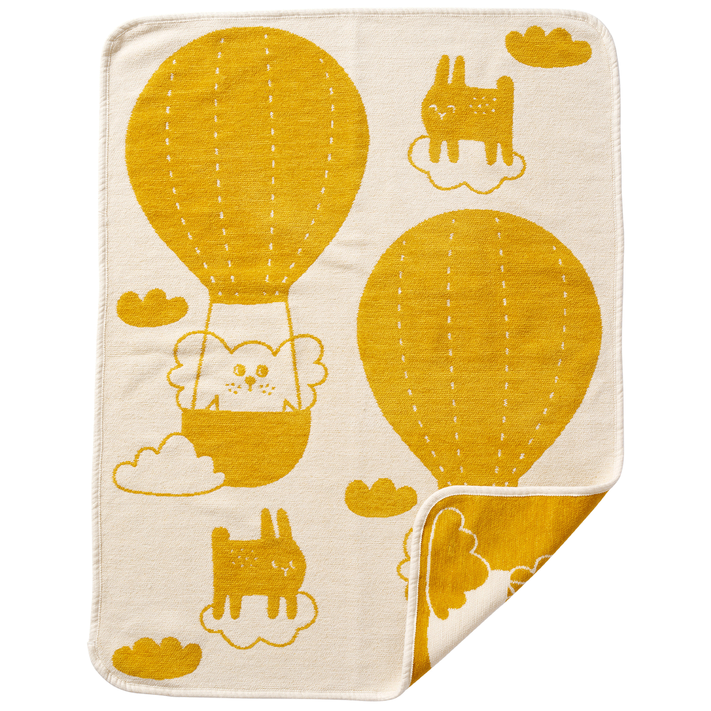 Balloon Yellow Organic Cotton Chenille Blanket 70x90cm