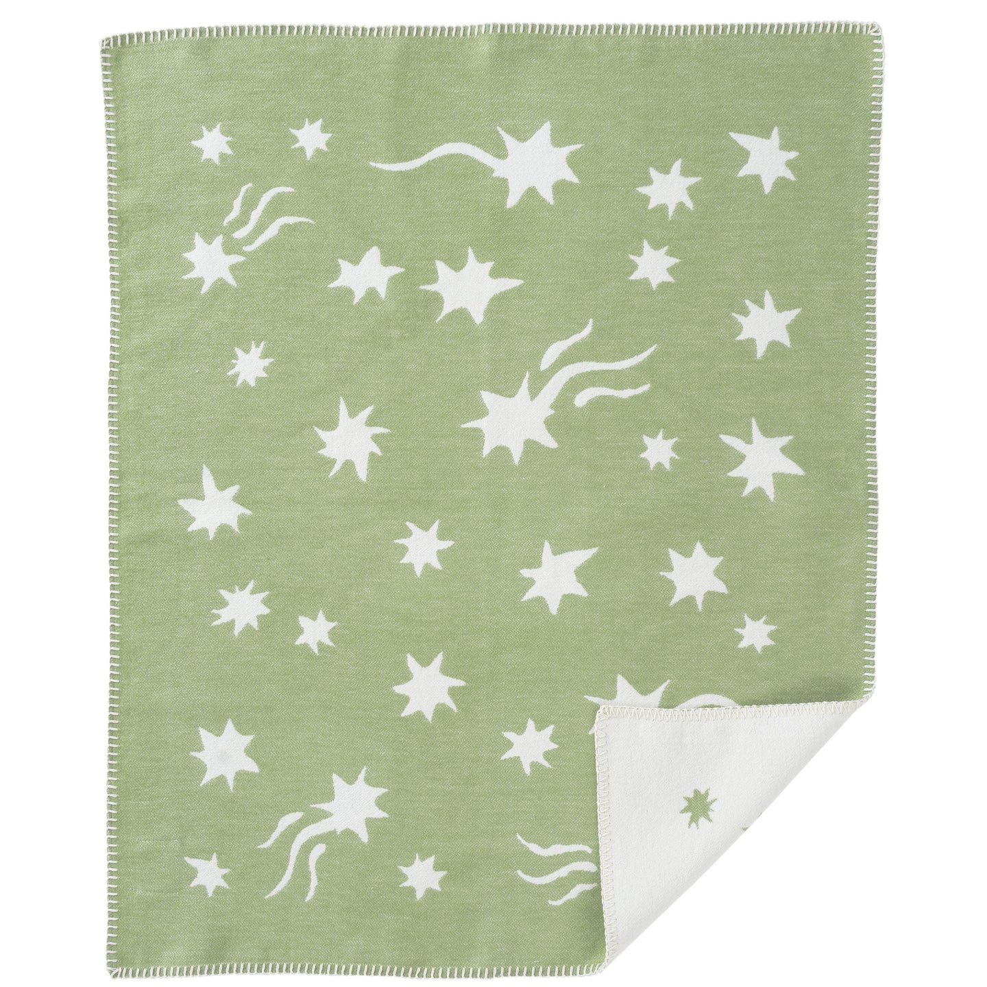 Shooting Star Faded Sage Brushed Organic Cotton Blanket 70x90cm