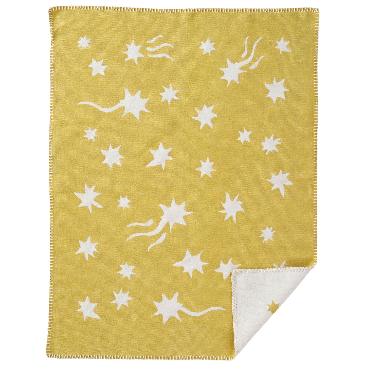 Shooting Star Mustard Brushed Organic Cotton Blanket 70x90cm