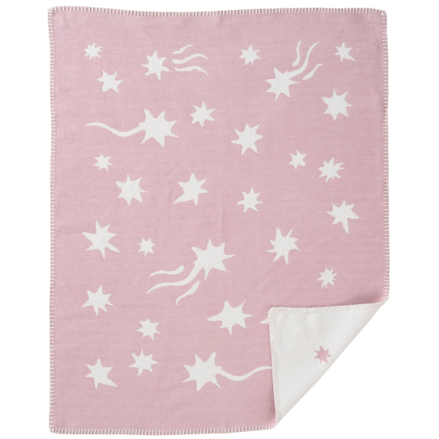 Shooting Star Dusty Pink Brushed Organic Cotton Blanket 70x90cm