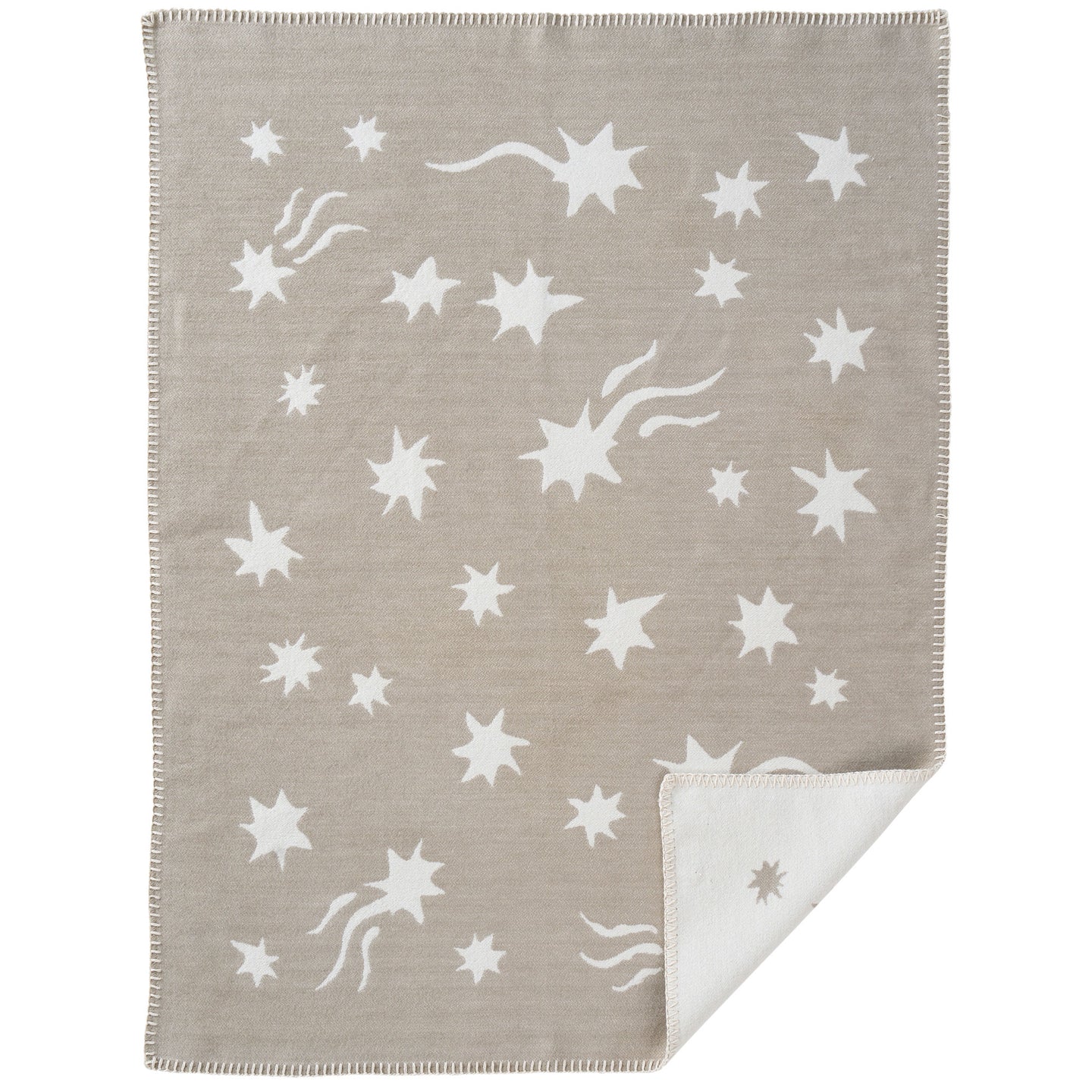 Shooting Star Pebble Grey Brushed Organic Cotton Blanket 70x90cm