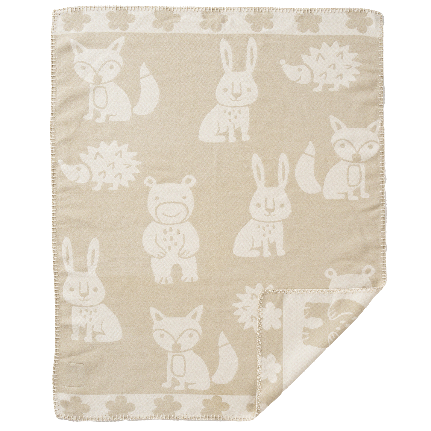 Smile Beige Brushed Organic Cotton Blanket 70x90cm