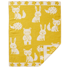 Load image into Gallery viewer, Smile Yellow Brushed Organic Cotton Blanket 70x90cm
