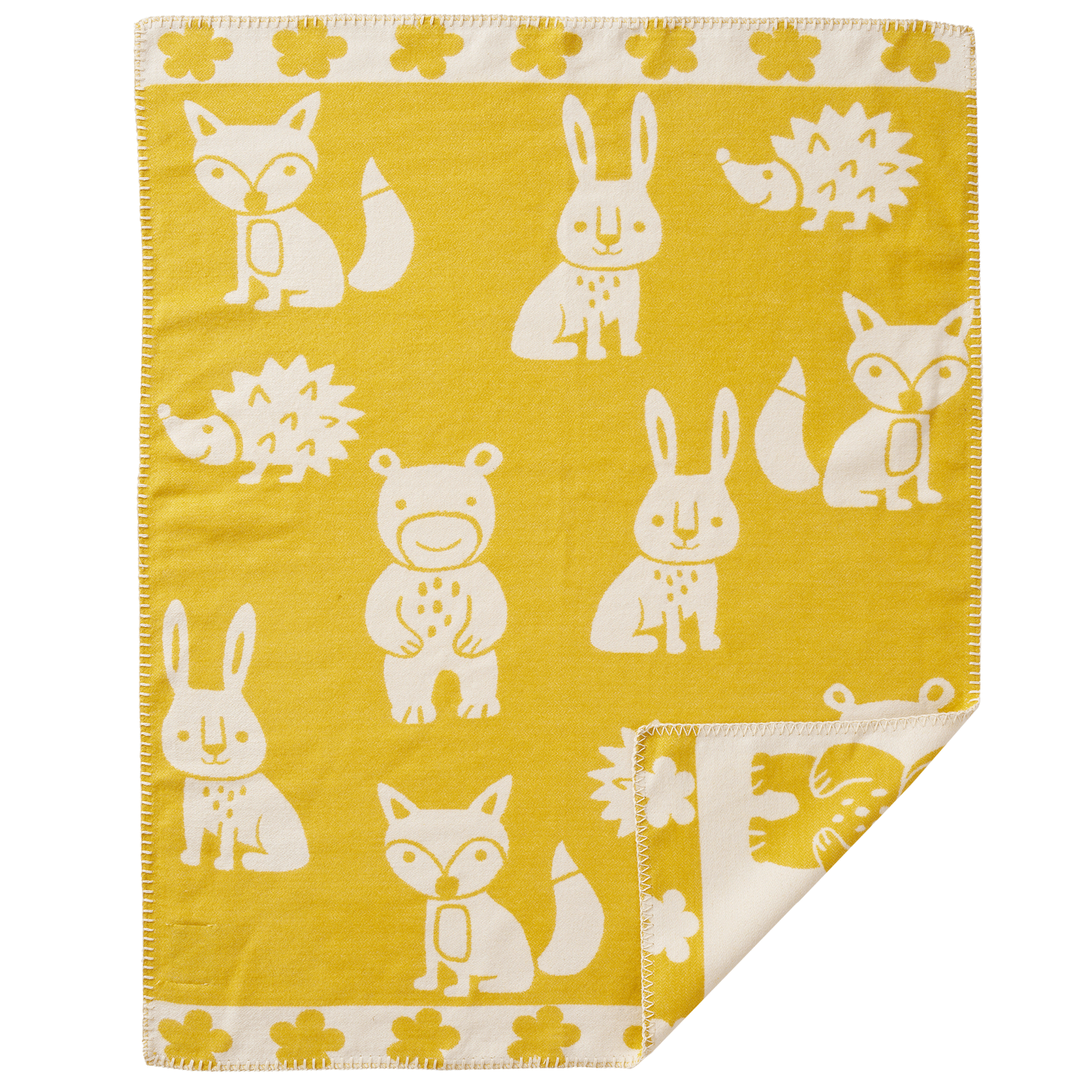 Smile Yellow Brushed Organic Cotton Blanket 70x90cm