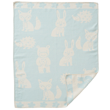 Load image into Gallery viewer, Smile Light Blue Brushed Organic Cotton Blanket 70x90cm
