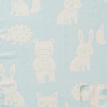 Load image into Gallery viewer, Smile Light Blue Brushed Organic Cotton Blanket 70x90cm
