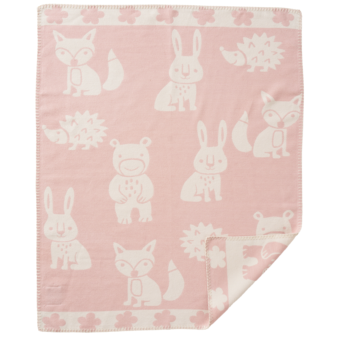 Smile Pink Brushed Organic Cotton Blanket 70x90cm