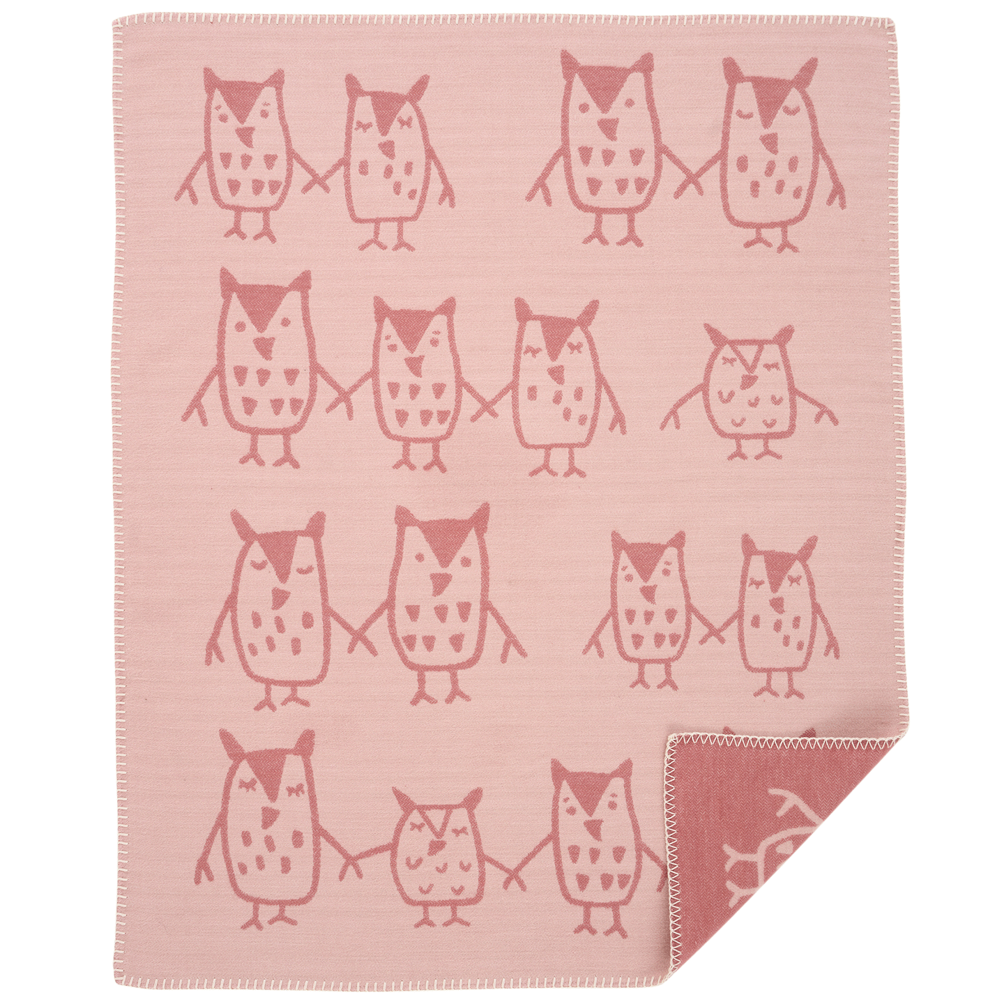 Hand in Hand Rose Brown Brushed Organic Cotton Blanket 70x90cm