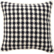 Load image into Gallery viewer, Dogtooth Black Lambswool Cushion Cover 45x45cm
