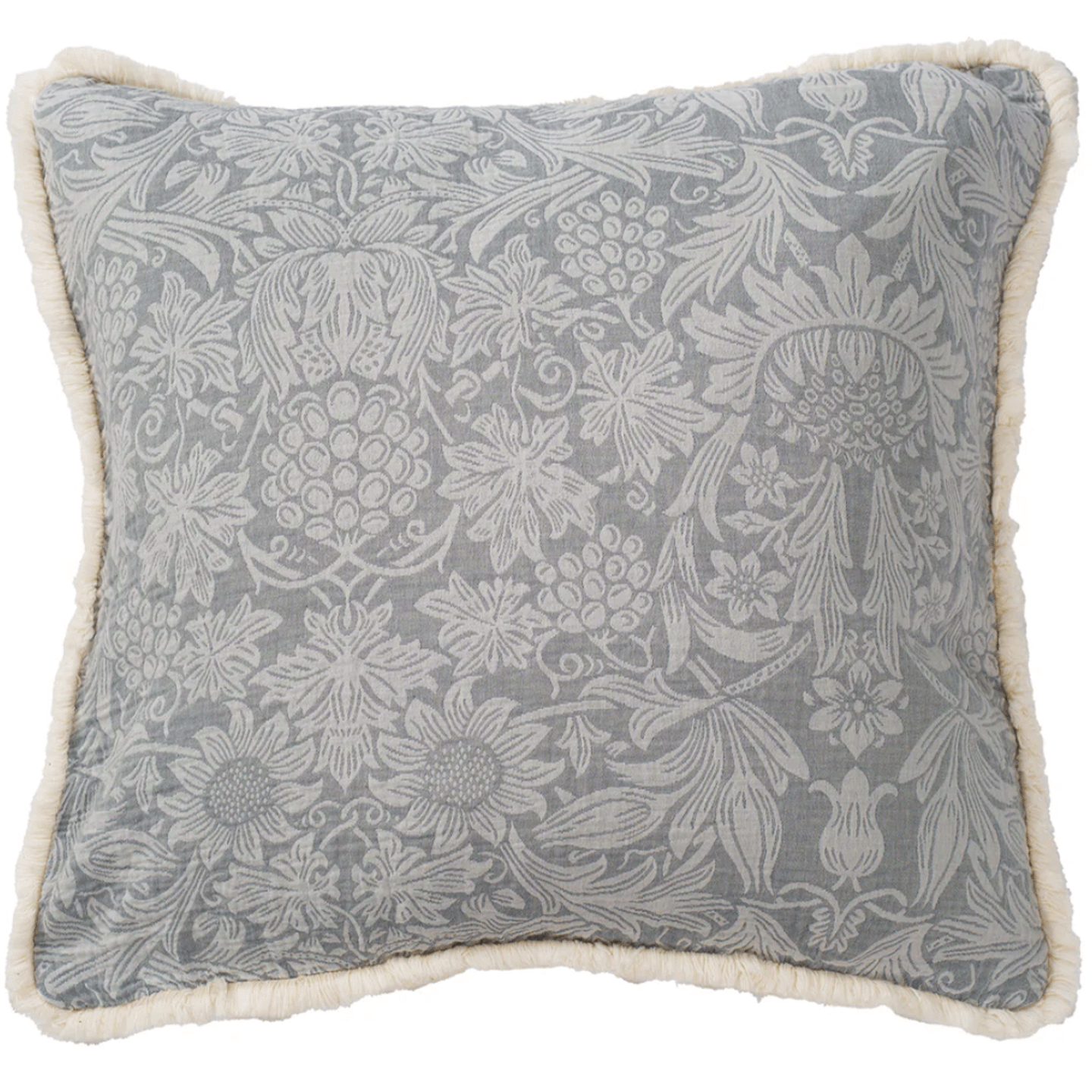 Sunflower Frill Dark Denim Cotton Cushion Cover 50x50cm