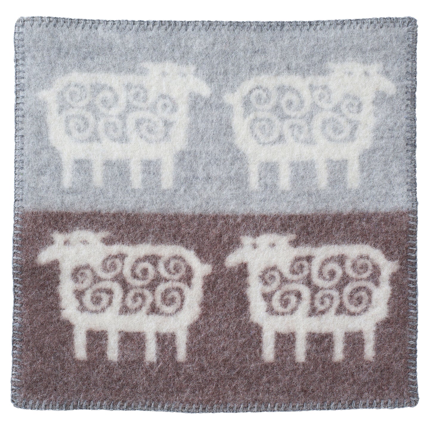 Sheep Stripe Beige Lambswool Seat Pad 43x43cm