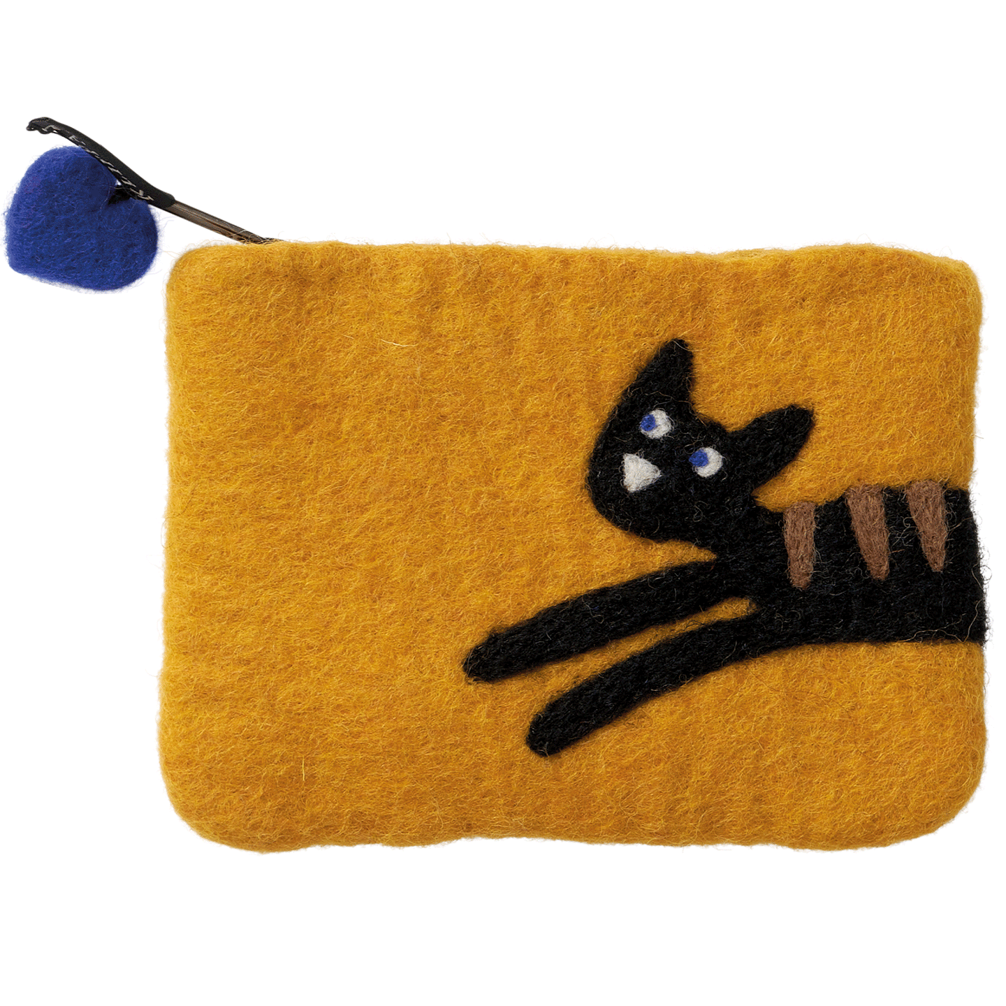 Jumping Cat Felted Wool Purse 14x10cm