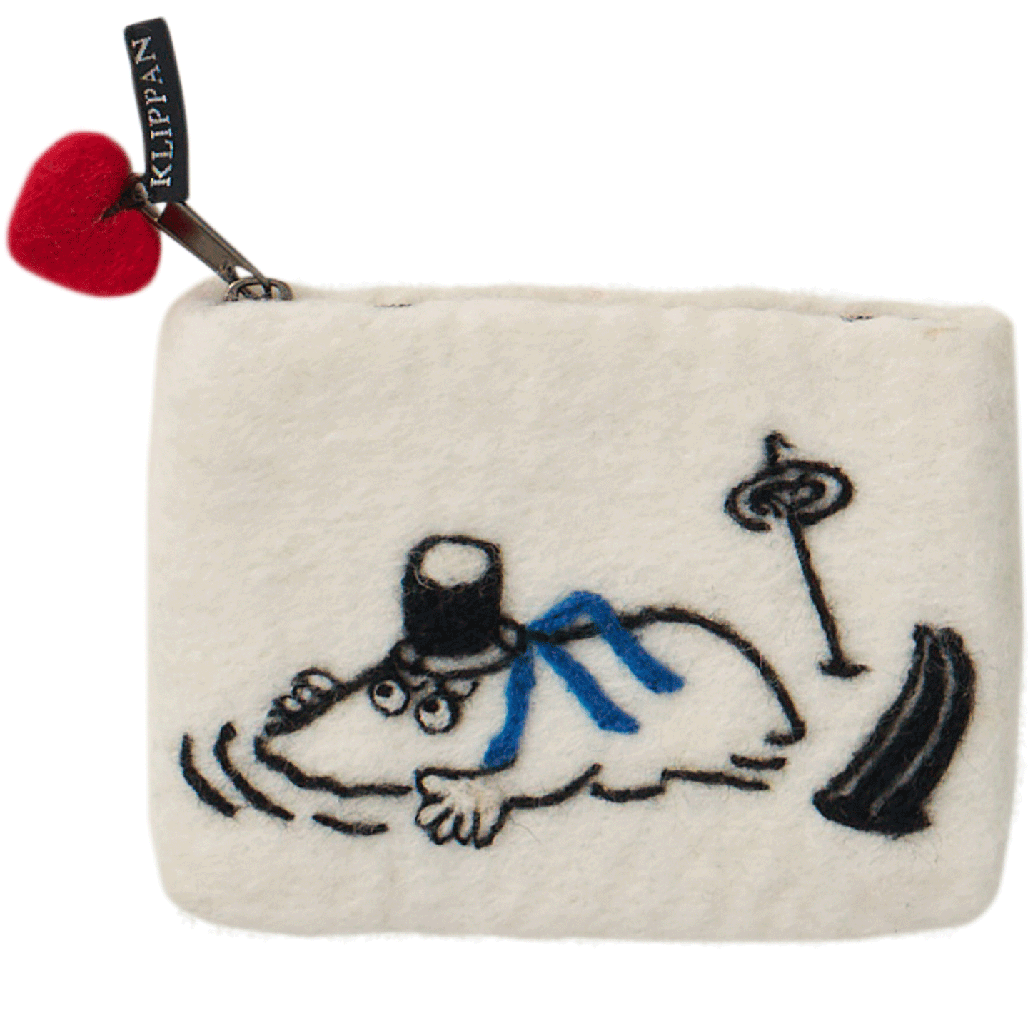 Moomin Father Skiing Felted Wool Purse 14x10cm