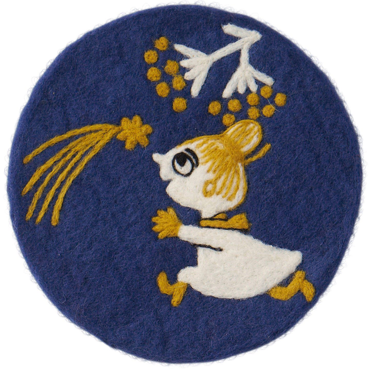 Little My Shooting Star Blue Felted Wool Pot Mat ø 21 cm