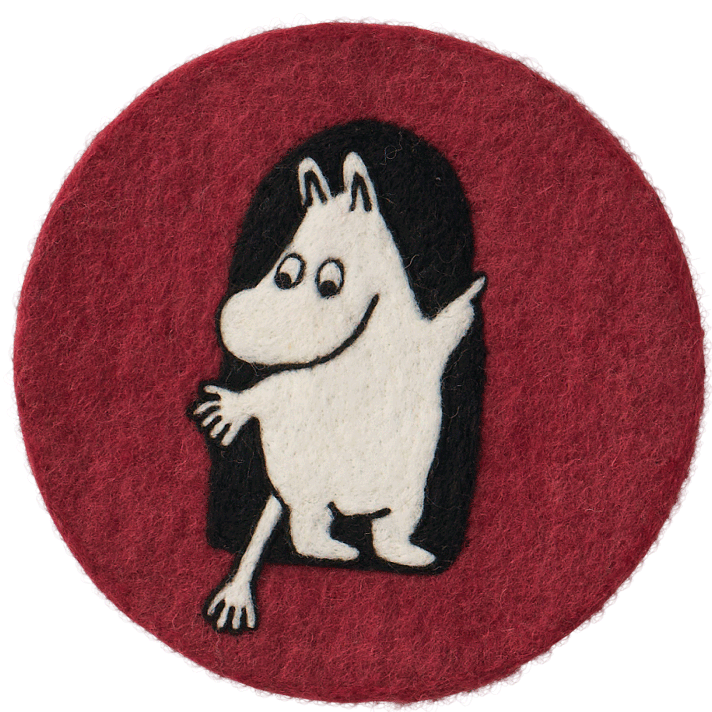 Moomin Open Door Red Felted Wool Pot Mat ø 21 cm
