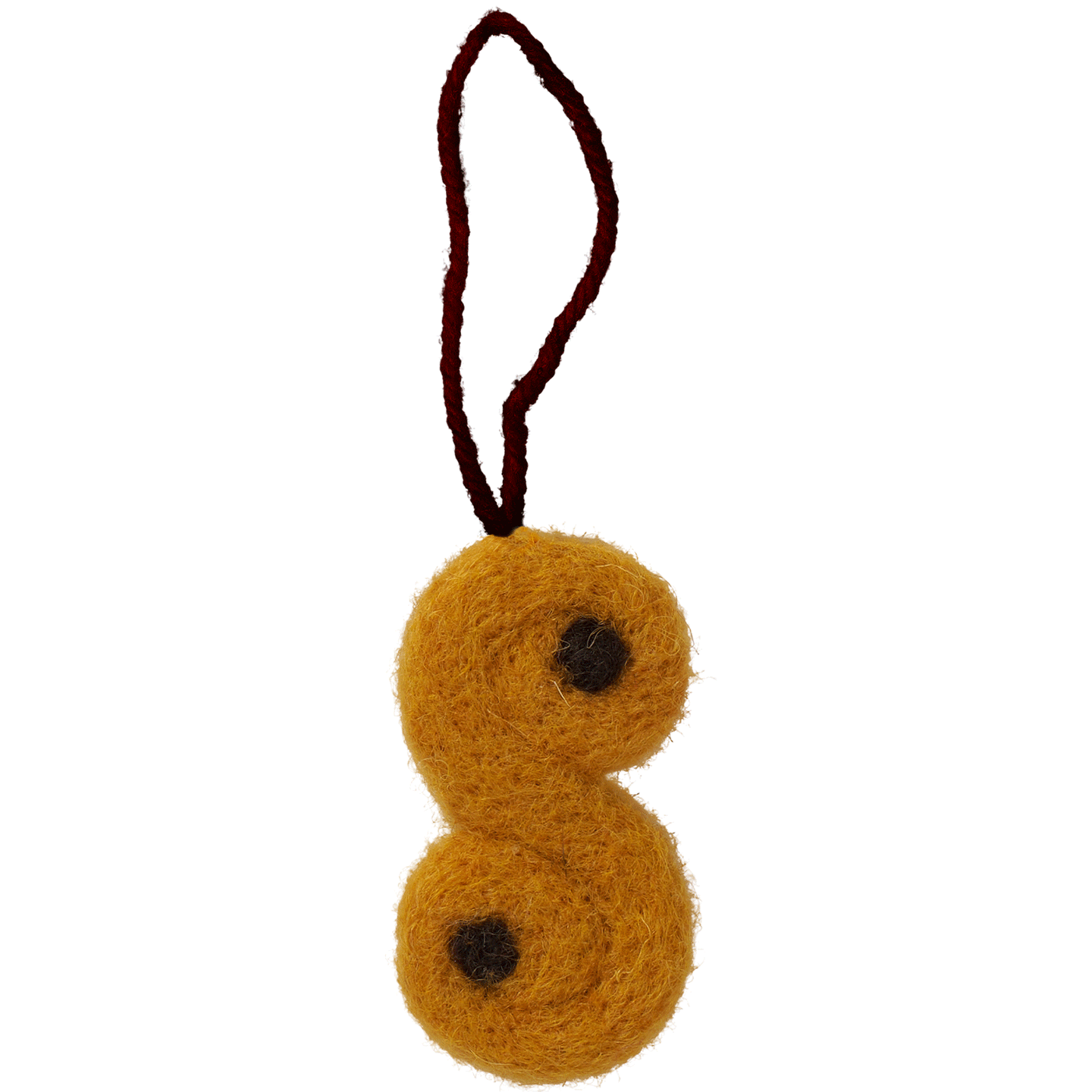 Saffron Bun Felted Wool Ornament