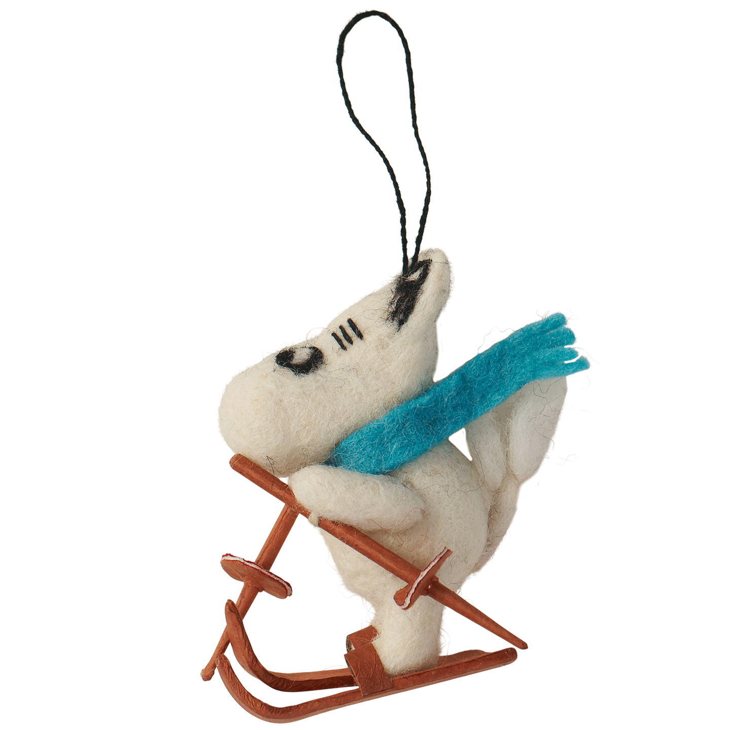Moomin on Skiis Felted Wool Ornament