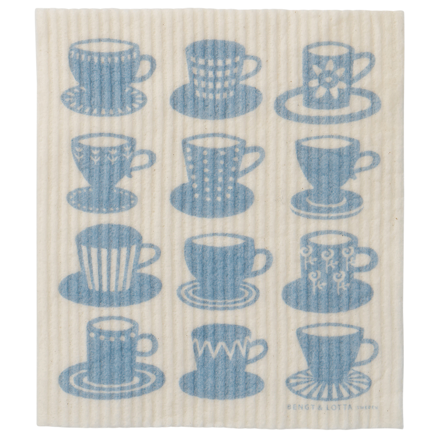 Cups Blue Dishcloth