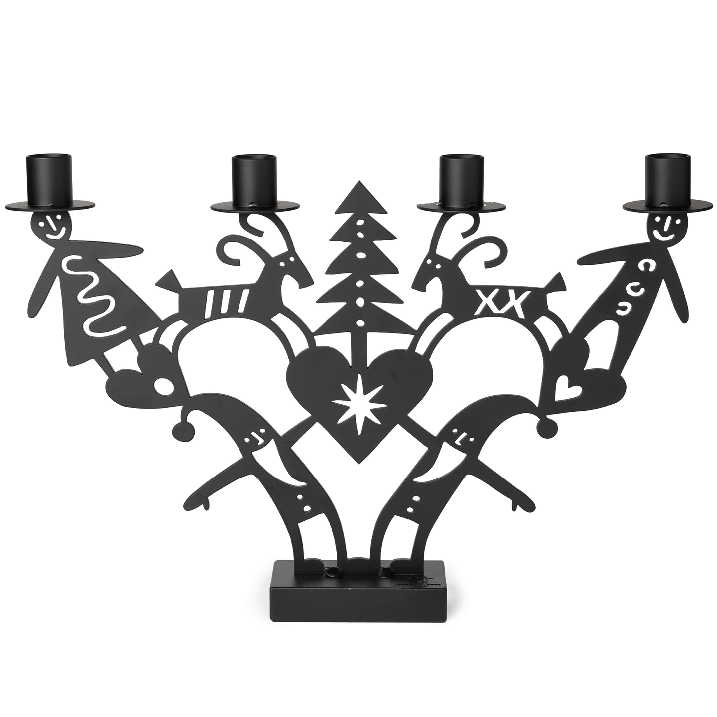 Christmas Time Black Candle Holder