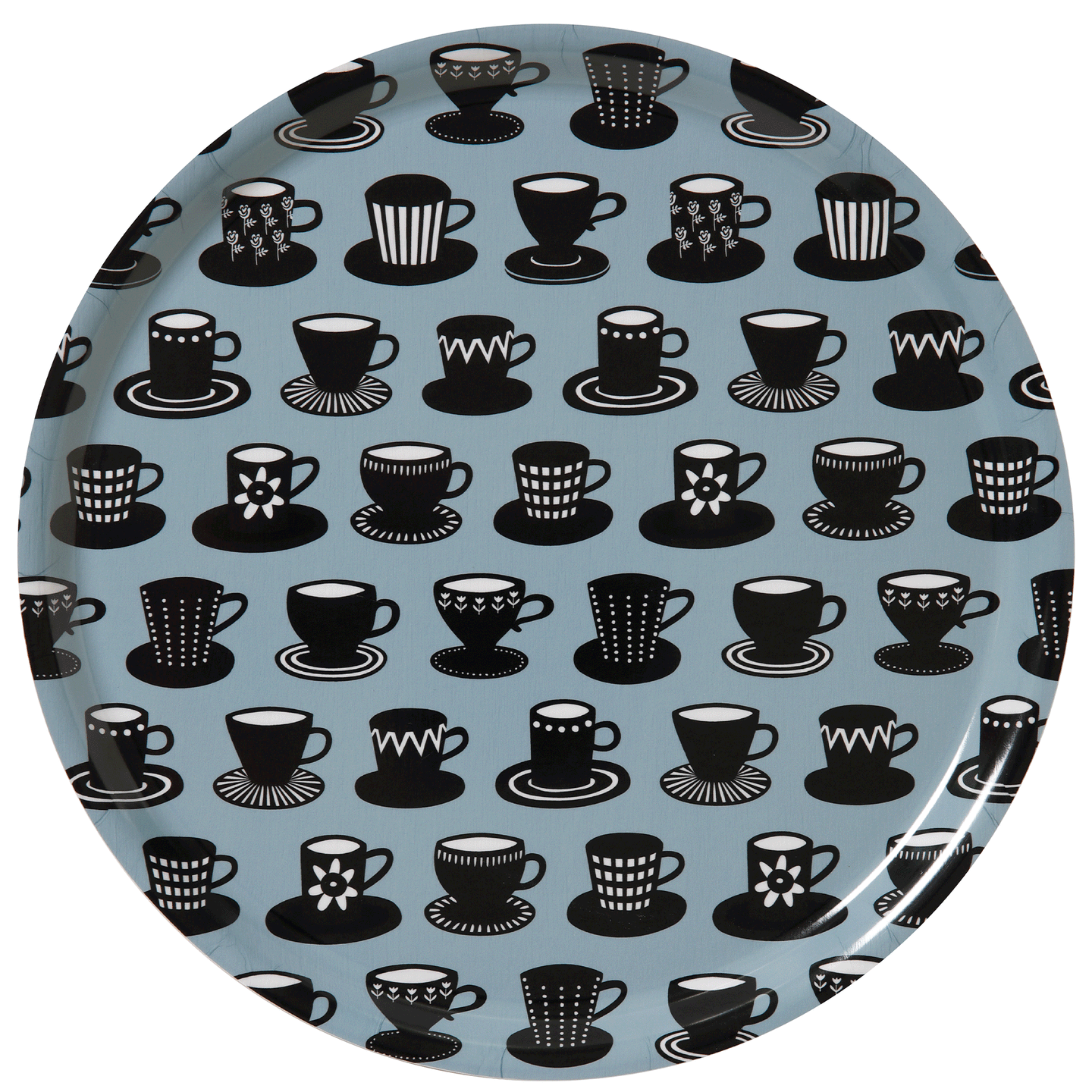 Cups White Grey Ø31 cm Tray