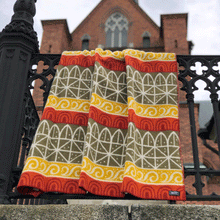 Load image into Gallery viewer, Uppsala Brown Lambswool Jacquard Blanket
