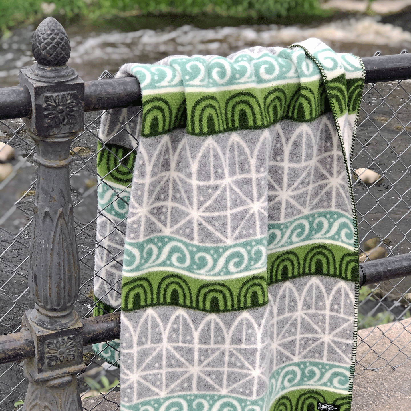 Uppsala Grey Lambswool Jacquard Blanket