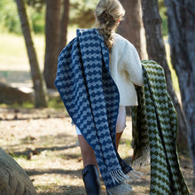 Load image into Gallery viewer, Tuva Indigo/Natural Grey Swedish Wool Throw
