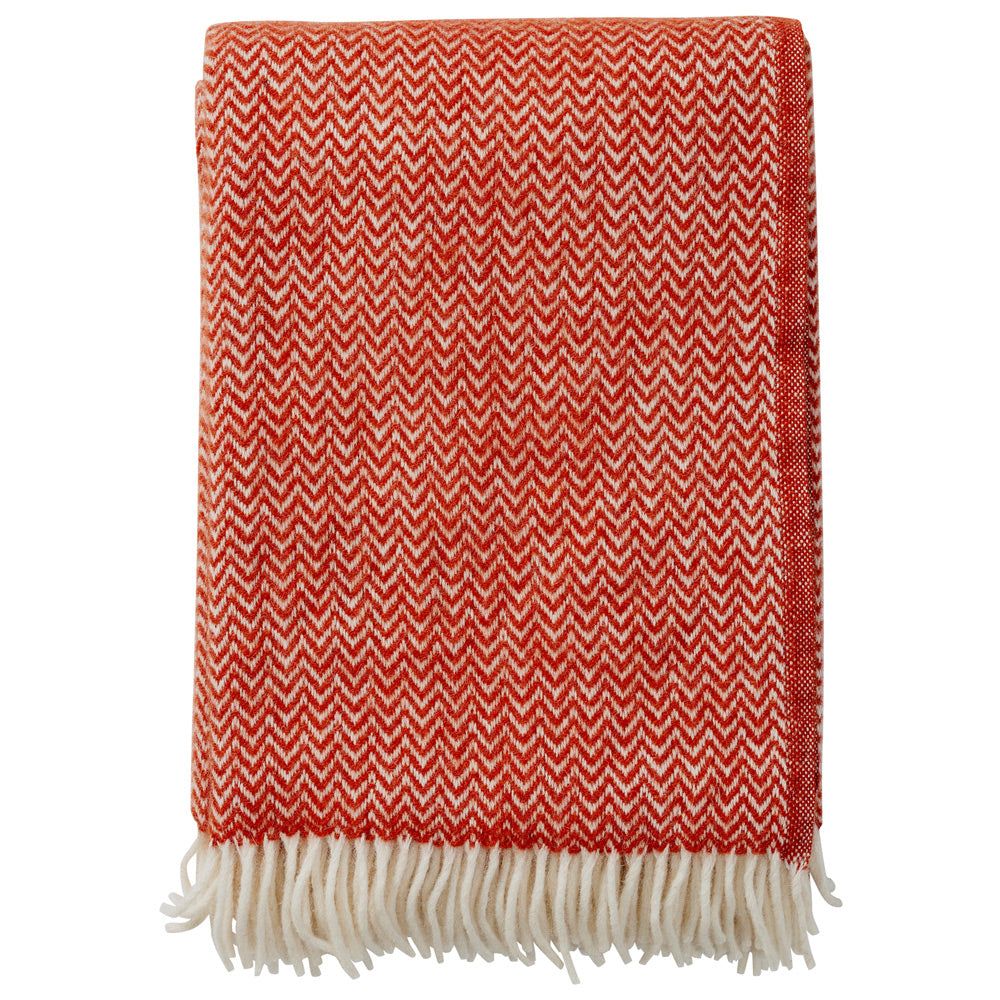 Chevron Ruby Red Eco Lambswool Throw