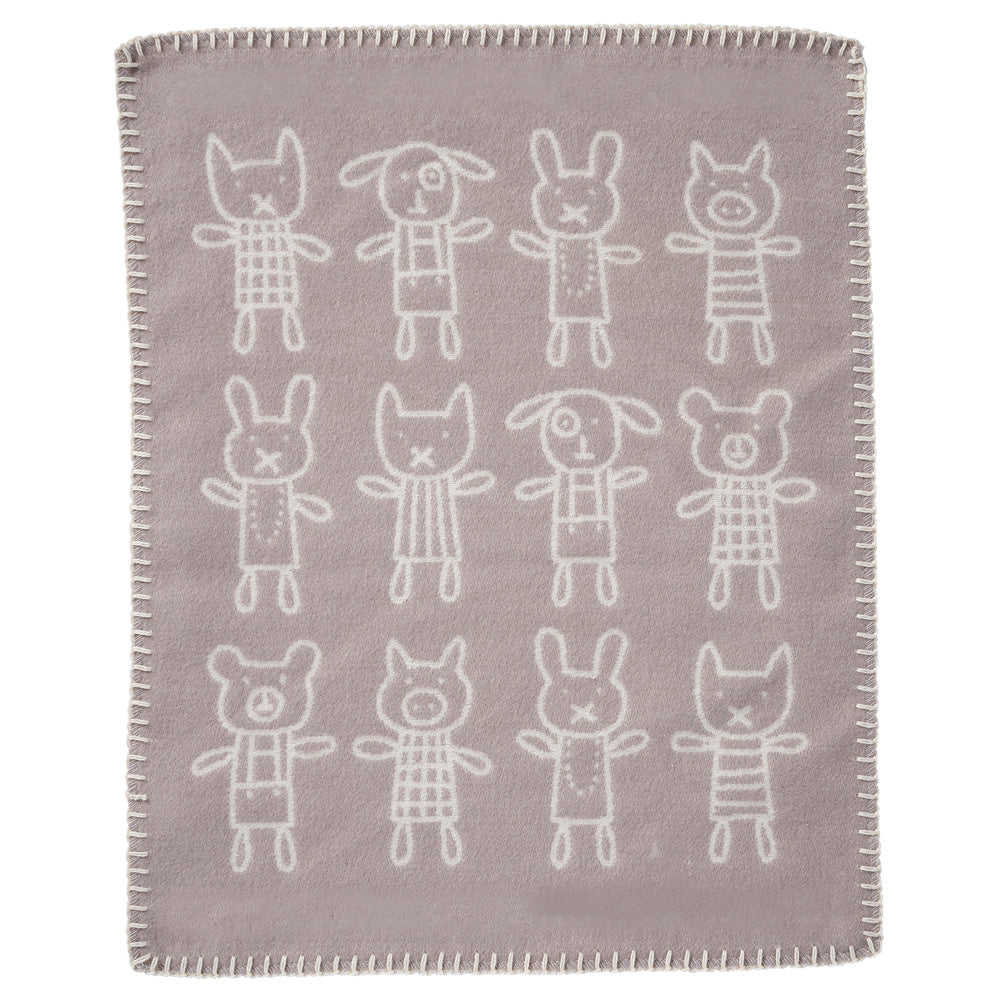 Hug Grey Brushed Organic Cotton Cuddle Blanket 34x40cm