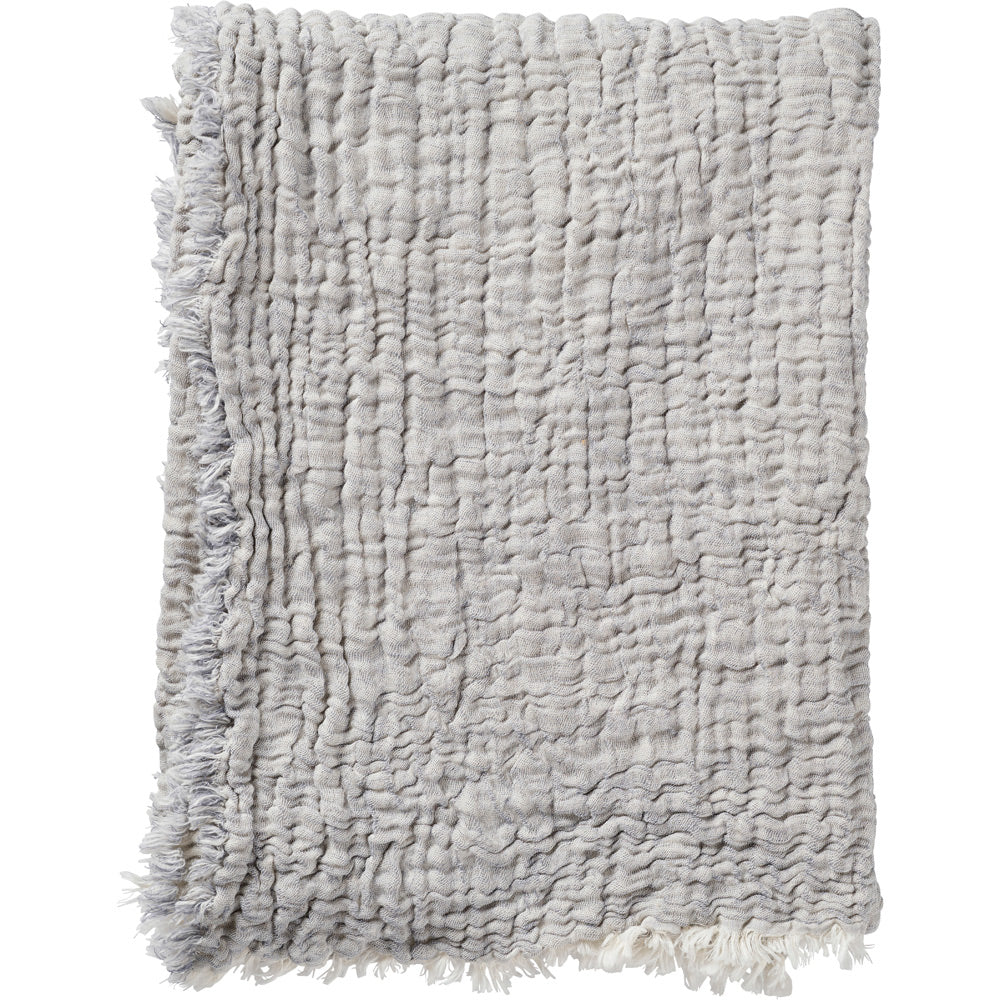 Duo Grey Cotton & Linen Blanket
