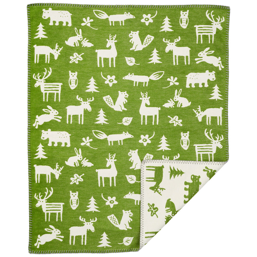 Forest Green Brushed Organic Cotton Blanket 70x90cm