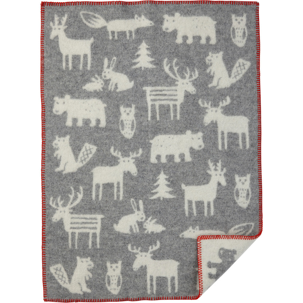 Forest Grey Eco Lambswool Blanket 65x90cm