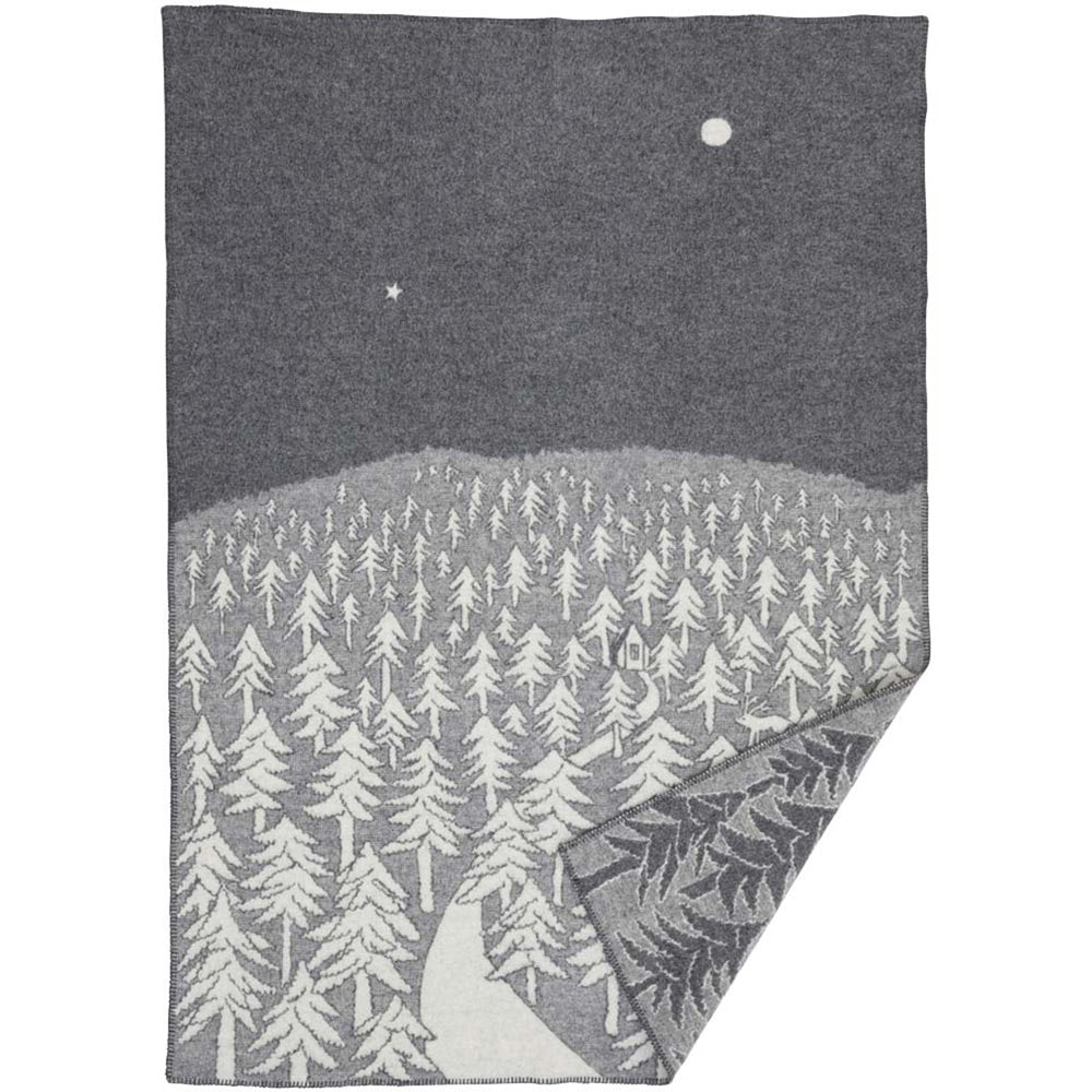 House in the Forest Grey Lambswool Blanket