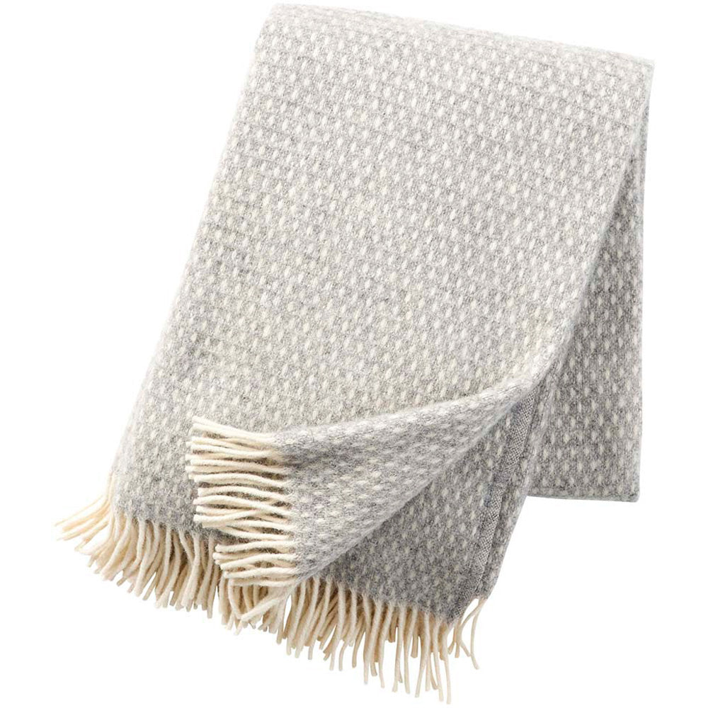 Knut Light Grey Brushed Lambswool Throw