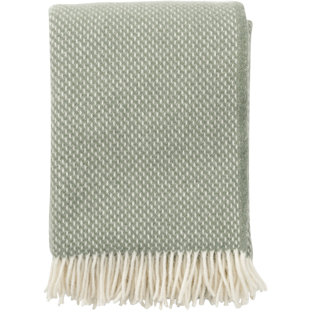 Preppy Dusty Green Brushed Lambswool Throw