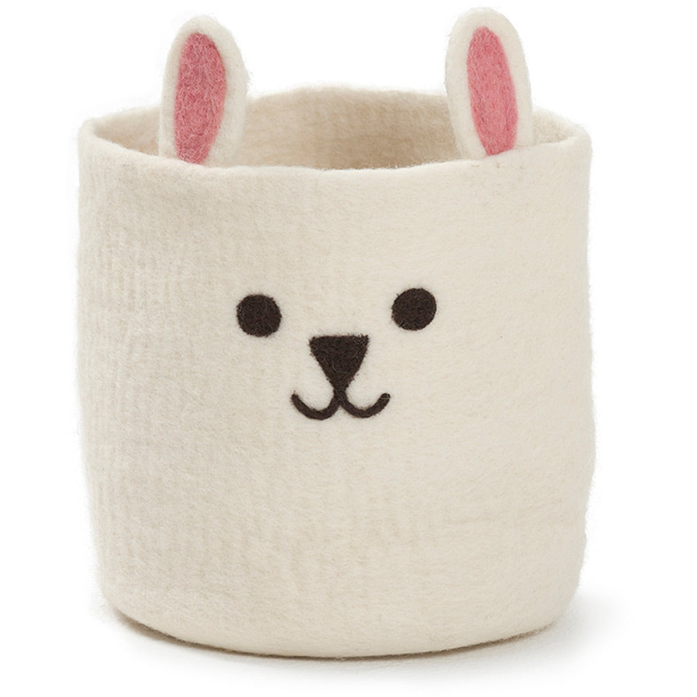 Kids Basket Rabbit Felted Wool H 23, ø 20 CM