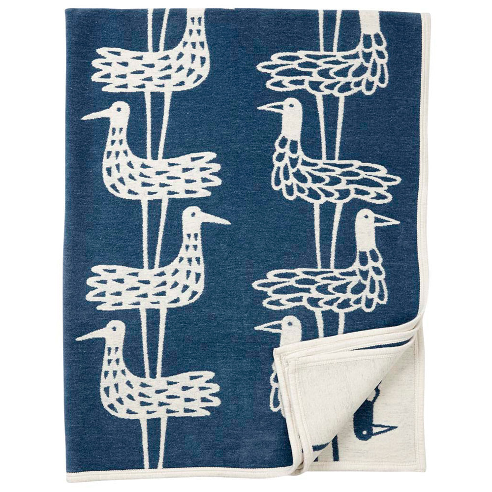 Shorebird Blue Organic Cotton Chenille Blanket