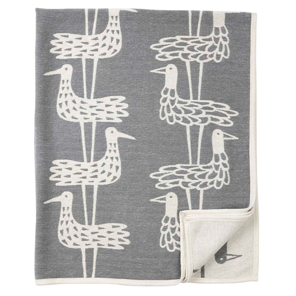 Shorebird Grey Organic Cotton Chenille Blanket