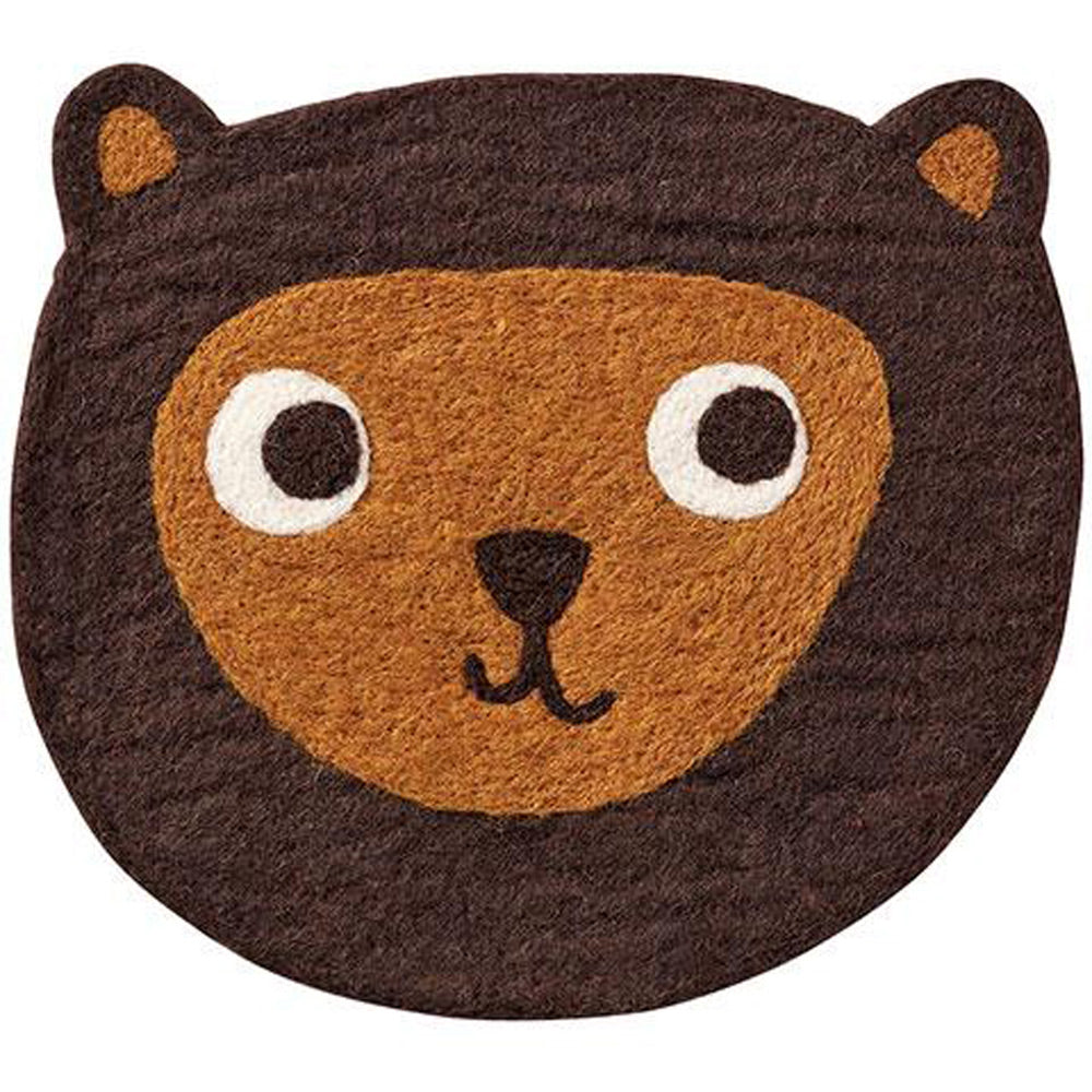Little Bear Brown Felted Wool Seat Pad 28cm