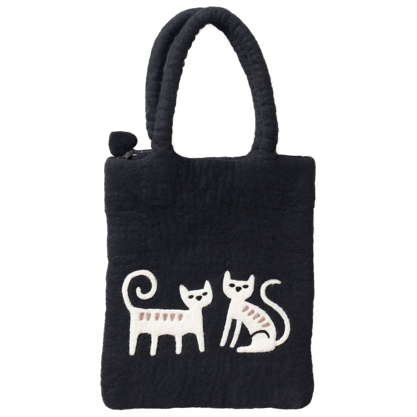 Cat Couple Felted Wool Bag 30x35cm