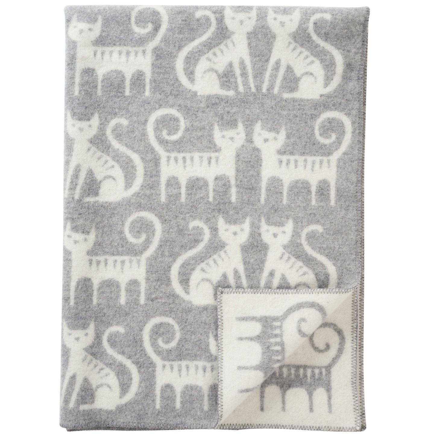 Cat Couple Grey Lambswool Blanket