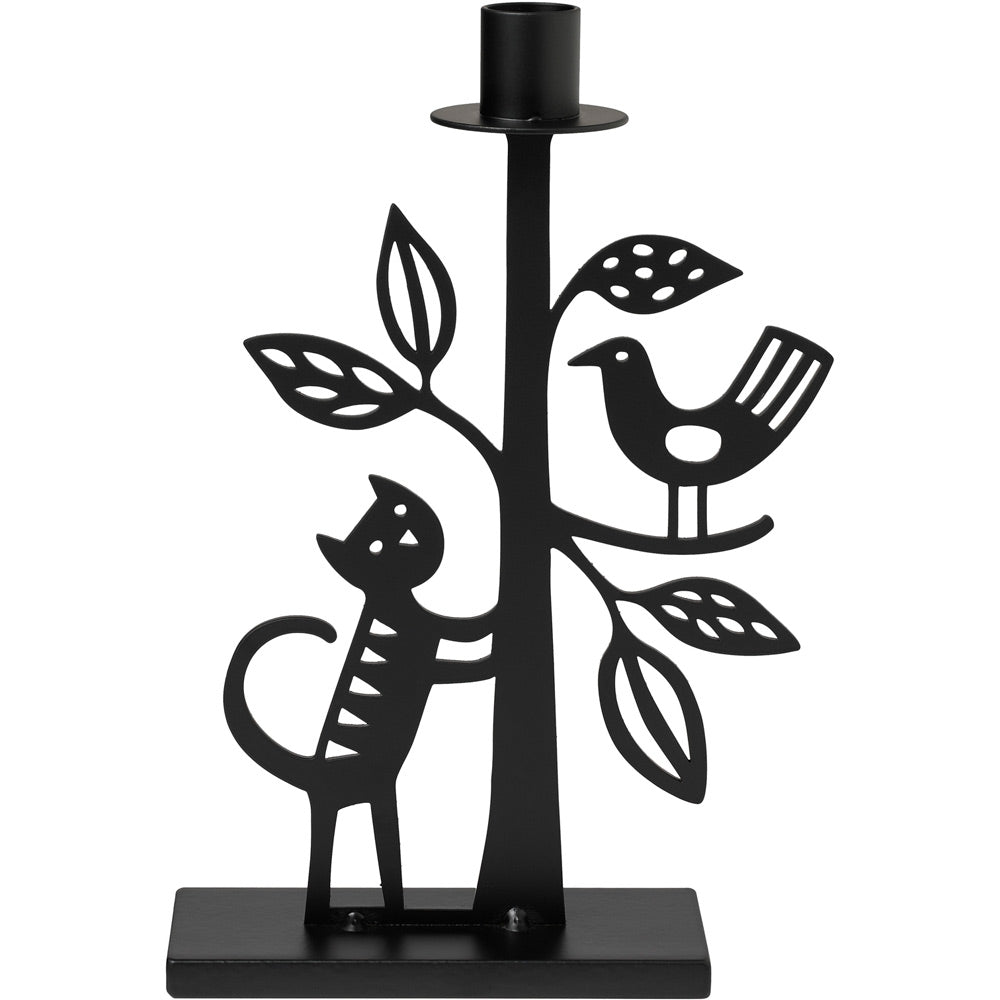 The Cat And The Tree Large Candle Holder