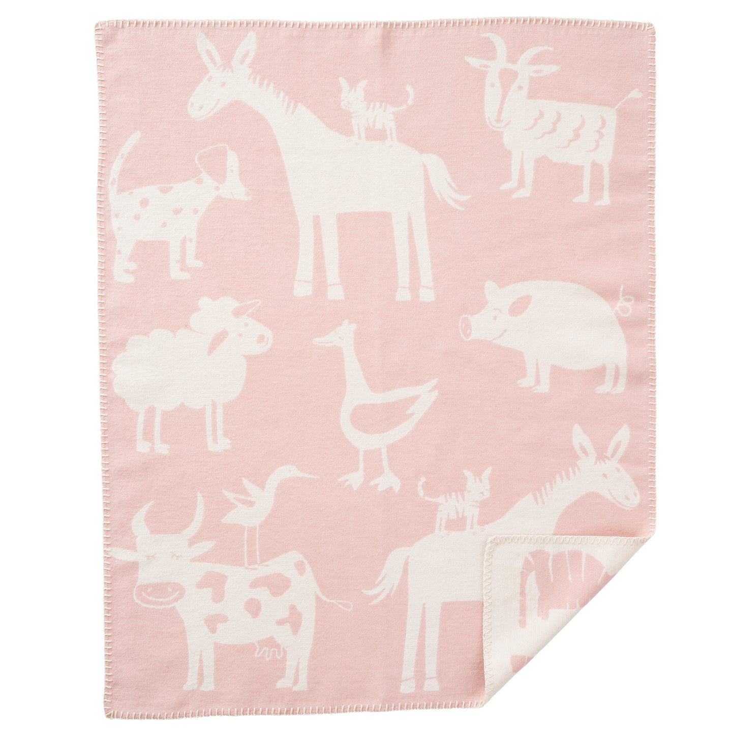 Farm Pink Brushed Organic Cotton Blanket 70x90cm