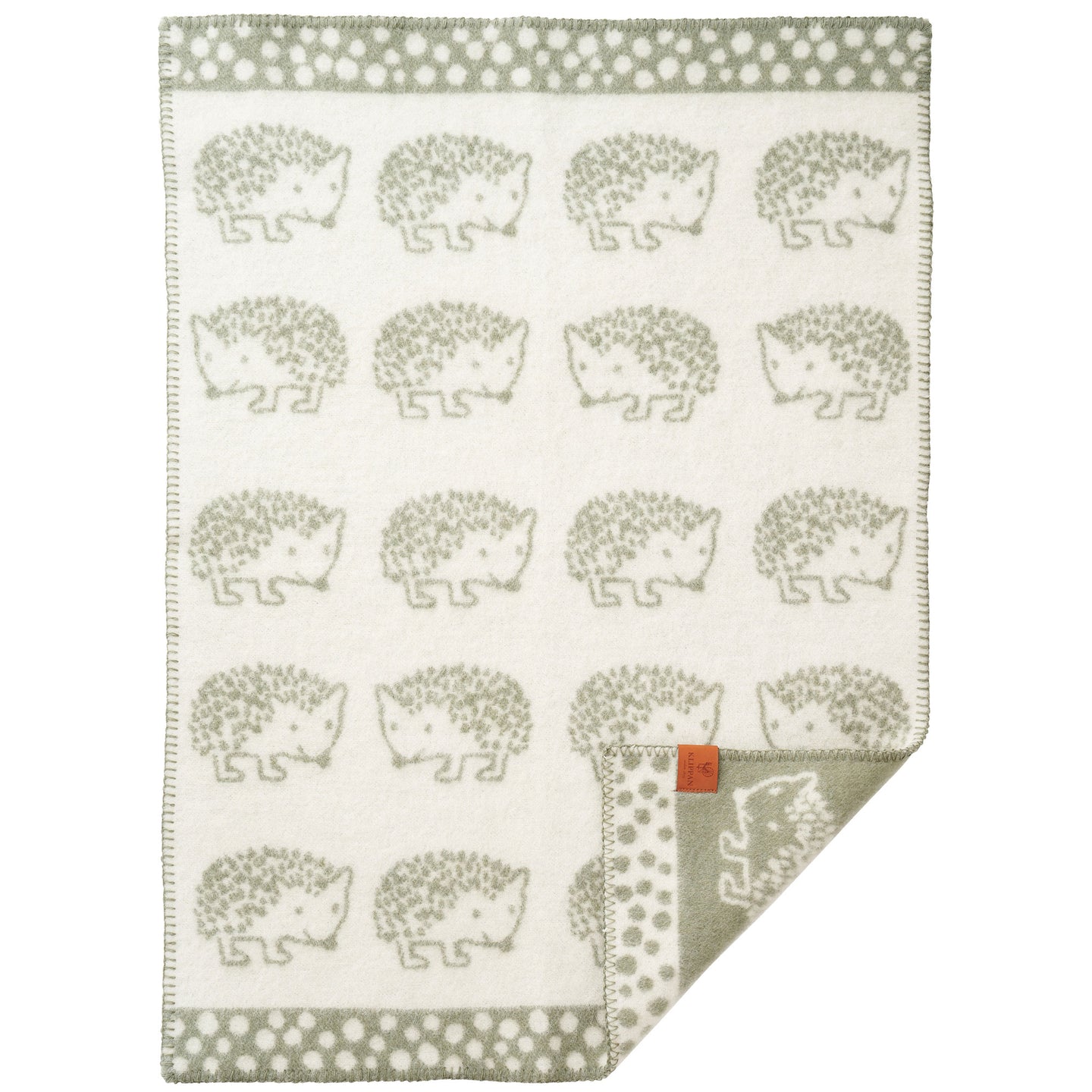 Hedgehog Green Recycled Wool & Eco Lambswool Blanket 65x90cm