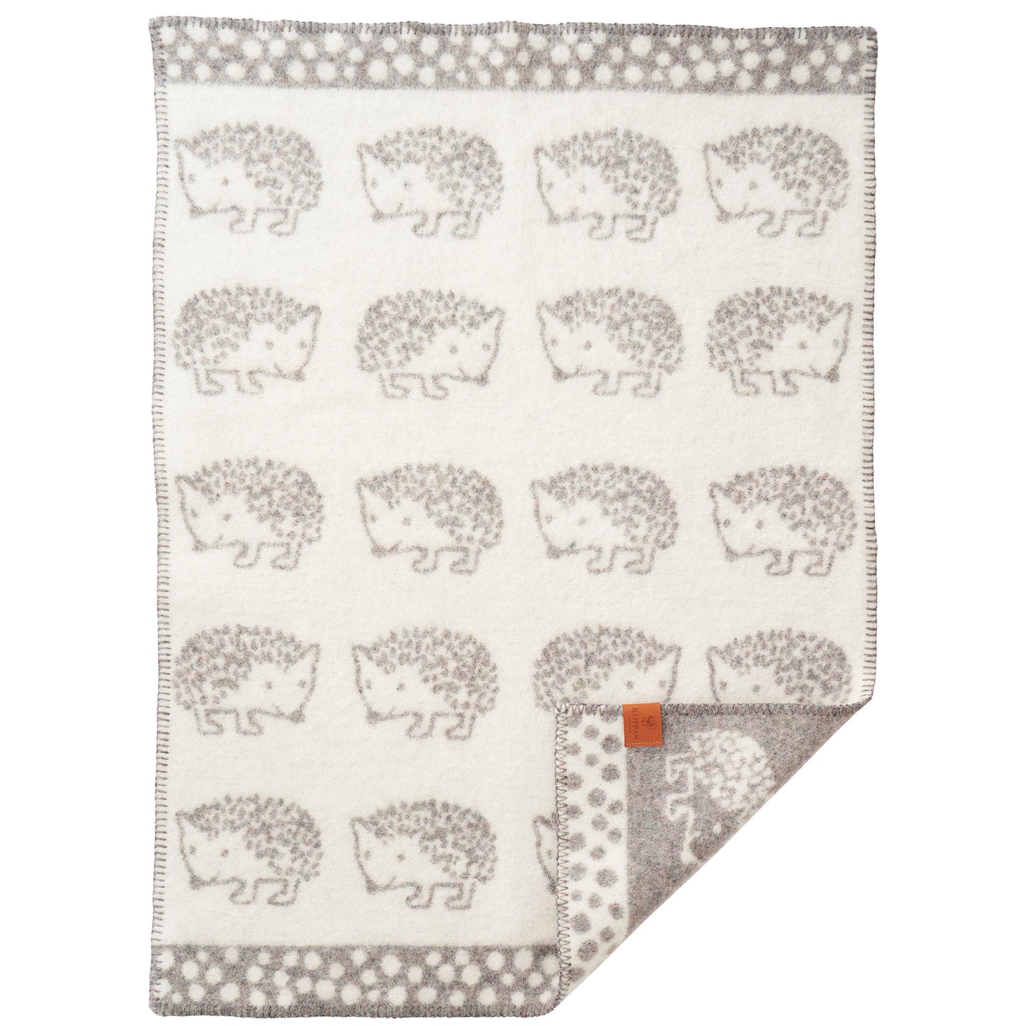 Hedgehog Grey Recycled Wool & Eco Lambswool Blanket 65x90cm