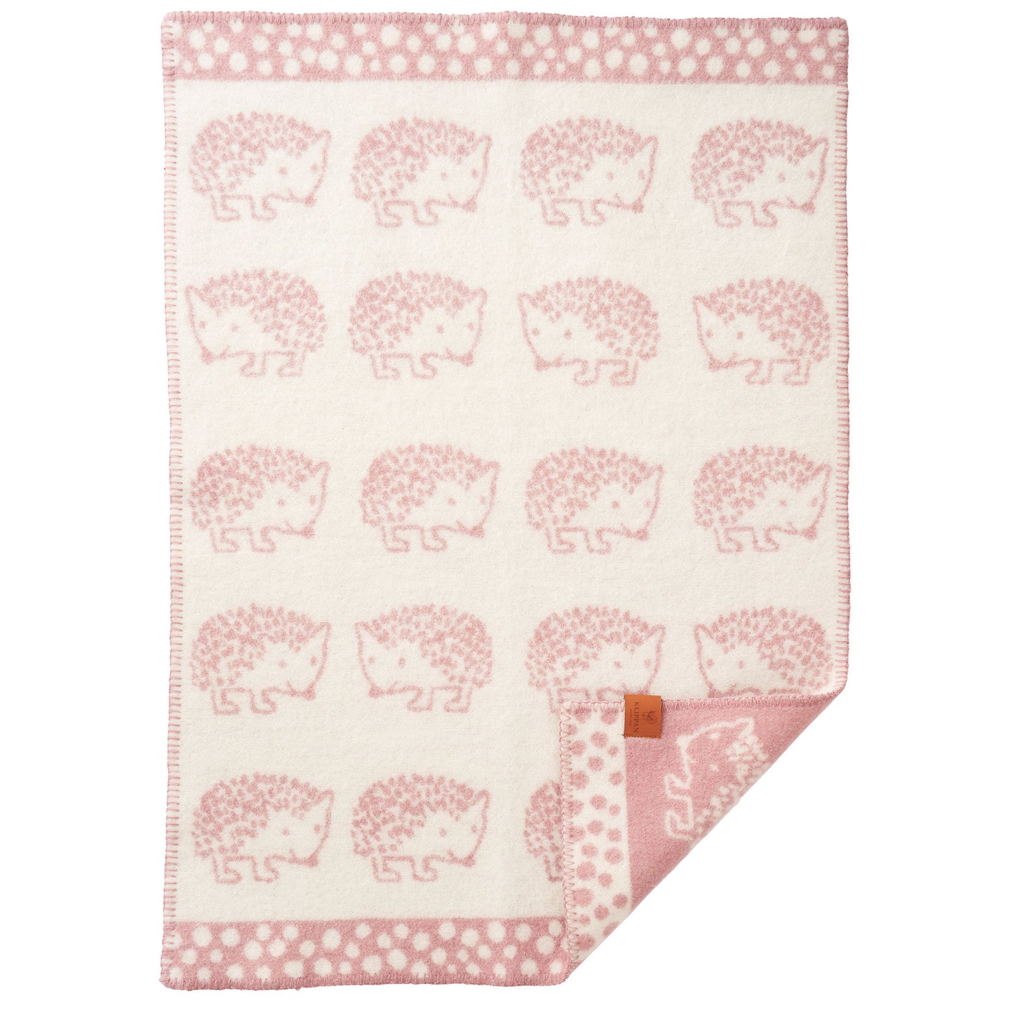 Hedgehog Pink Recycled Wool & Eco Lambswool Blanket 65x90cm