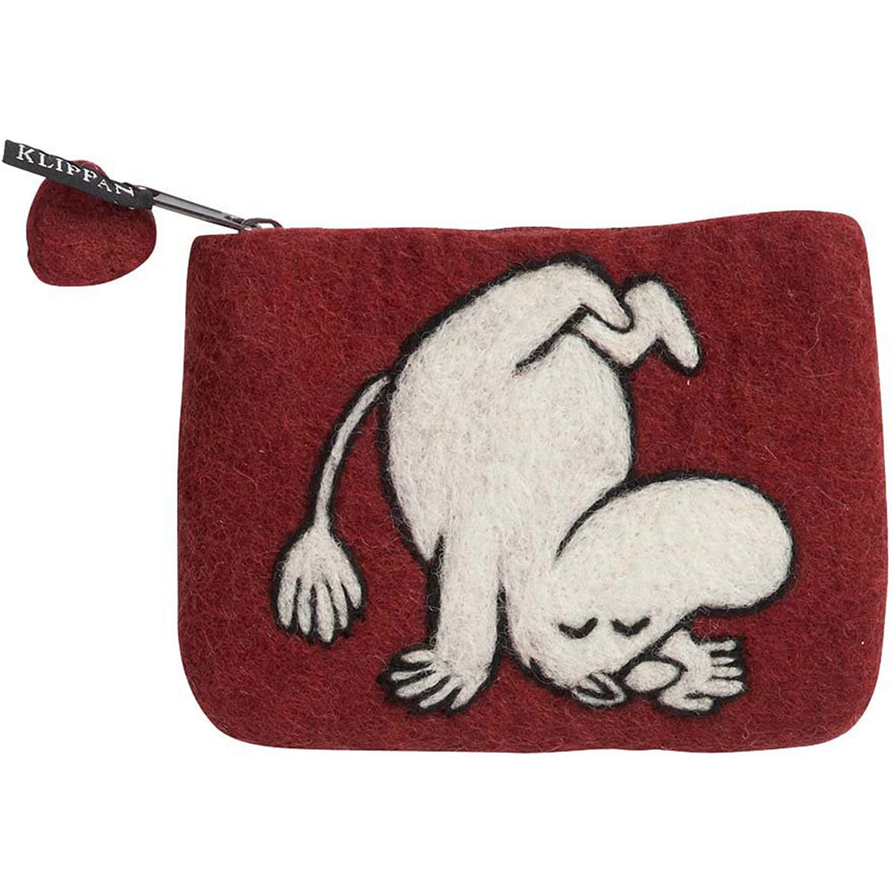 Moomin Up And Down Red Felted Wool Purse 14x10cm