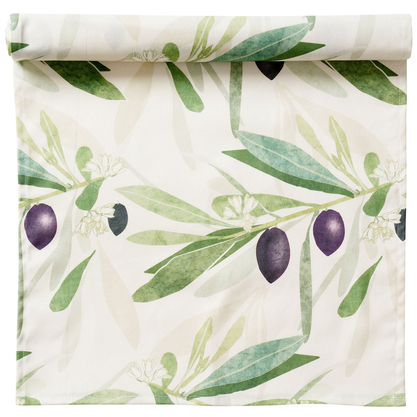 Olive Cotton Table Runner 45x150cm